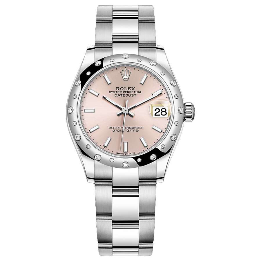 Rolex Datejust Pink Dial Diamond-Set Bezel 31mm 278344RBR