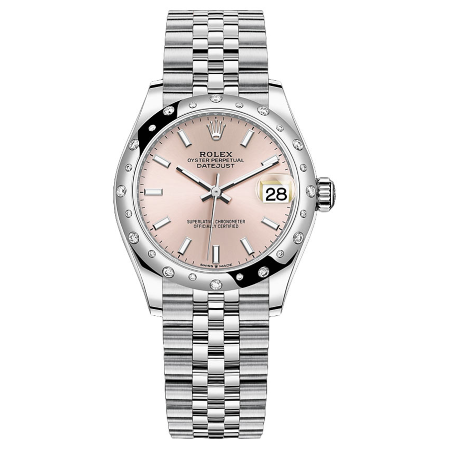 Rolex Datejust Pink Dial Diamond-Set Bezel 31mm 278344RBR