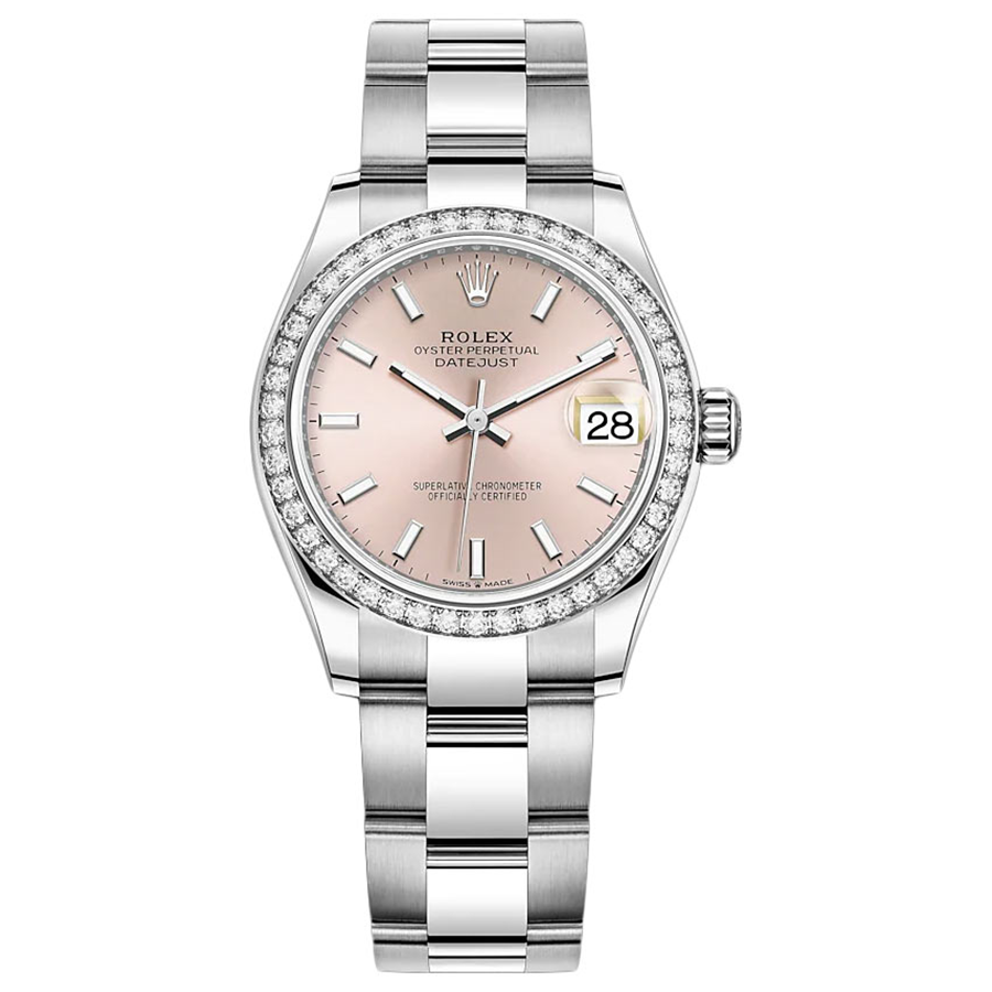 Rolex Datejust Pink Dial Diamond Bezel 31mm 278384RBR