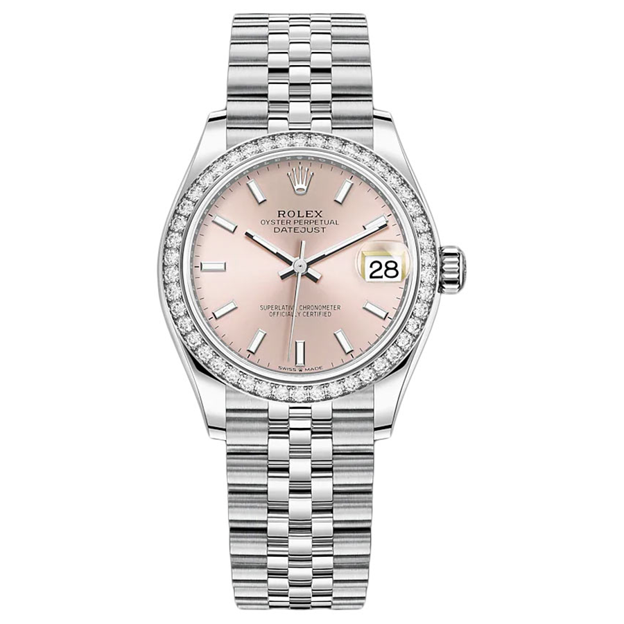 Rolex Datejust Pink Dial Diamond Bezel 31mm 278384RBR