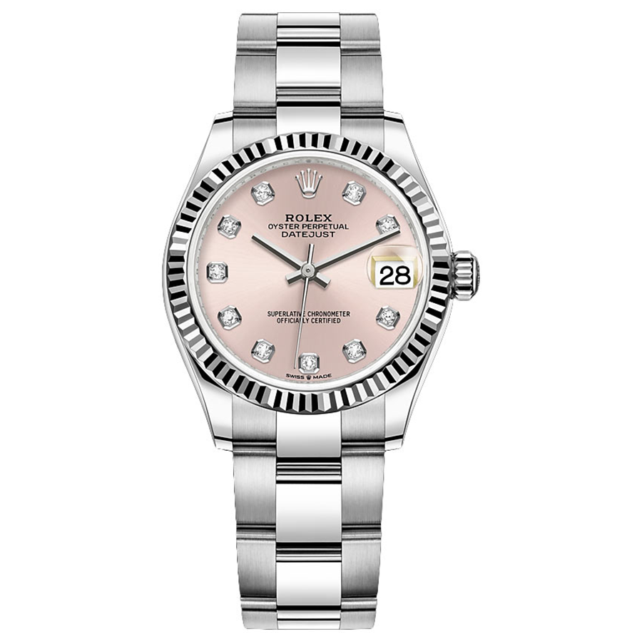 Rolex Datejust Pink Diamond Dial Fluted Bezel 31mm 278274