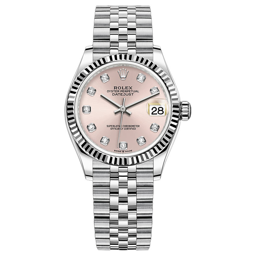 Rolex Datejust Pink Diamond Dial Fluted Bezel 31mm 278274