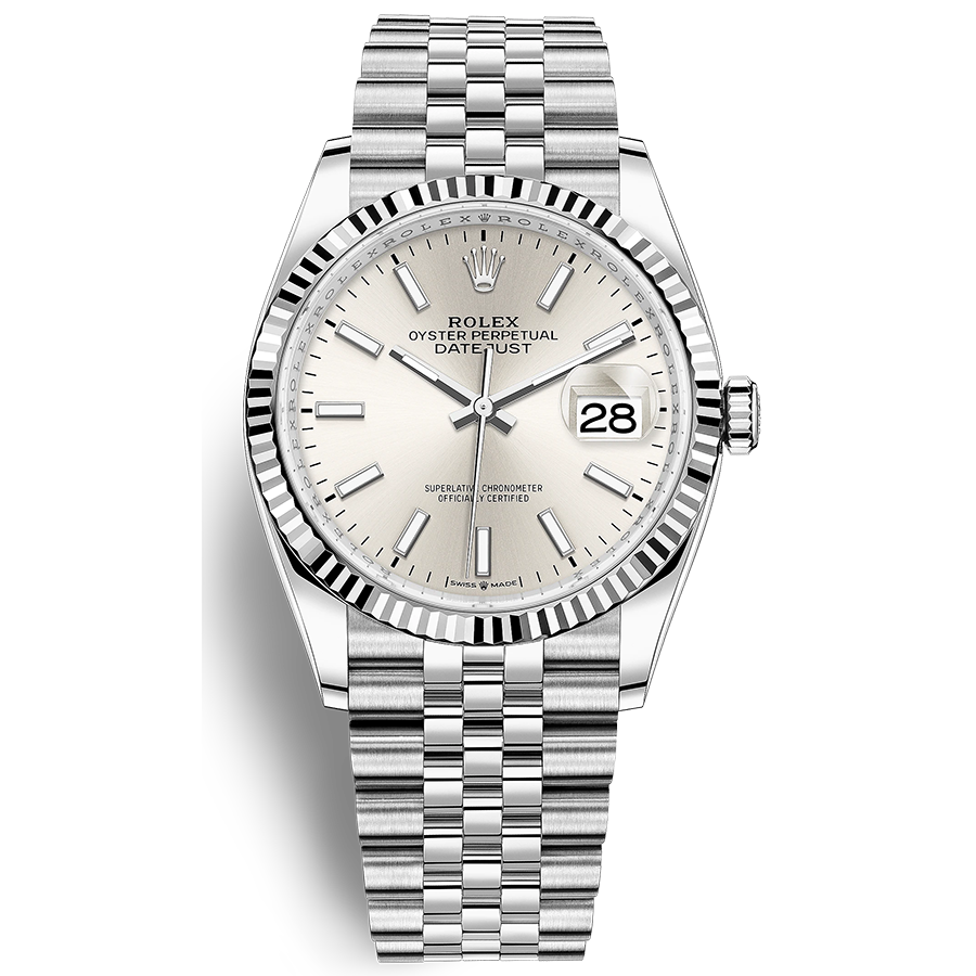 Rolex Datejust II Silver Fluted Dial 36mm 126234