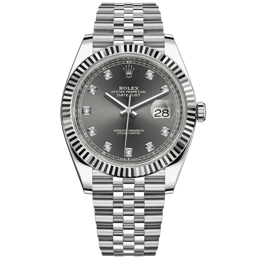 Rolex Datejust II Slate Diamond Fluted Dial 41mm 126334