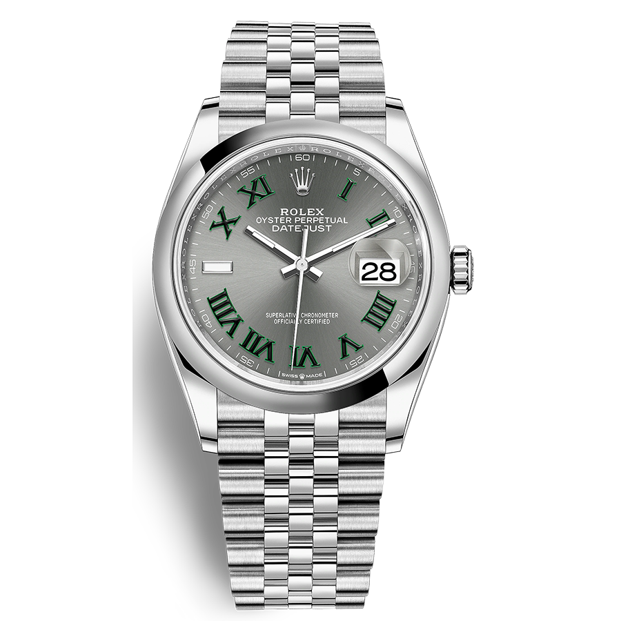 Rolex Datejust II Slate Roman Numeral Domed Dial 36mm 126200