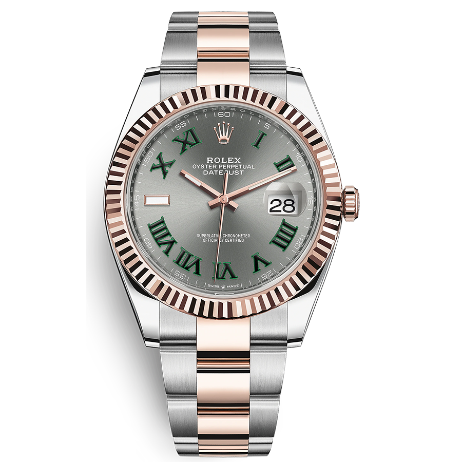 Rolex Datejust II Slate Roman Numeral Fluted Dial 41mm 126331