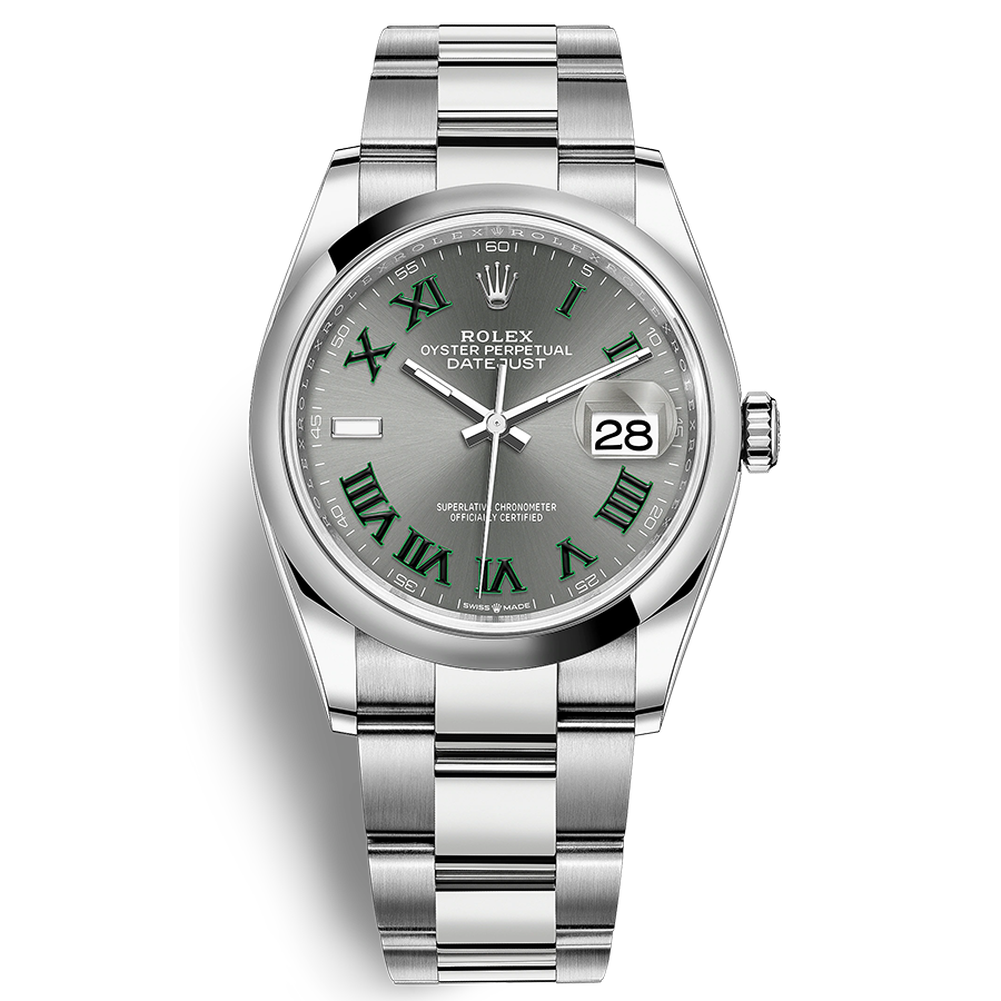 Rolex Datejust II Slate Roman Numeral Domed Dial 36mm 126200