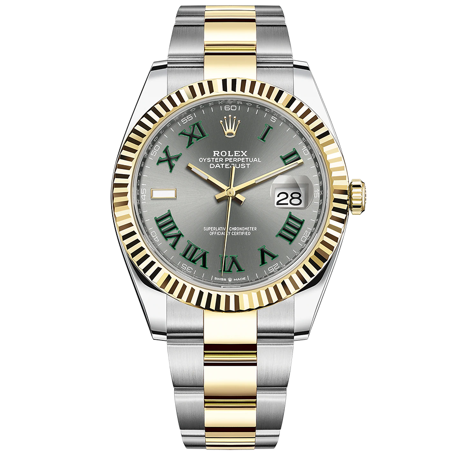 Rolex Datejust II Slate Roman Numeral Fluted Dial 41mm 126333