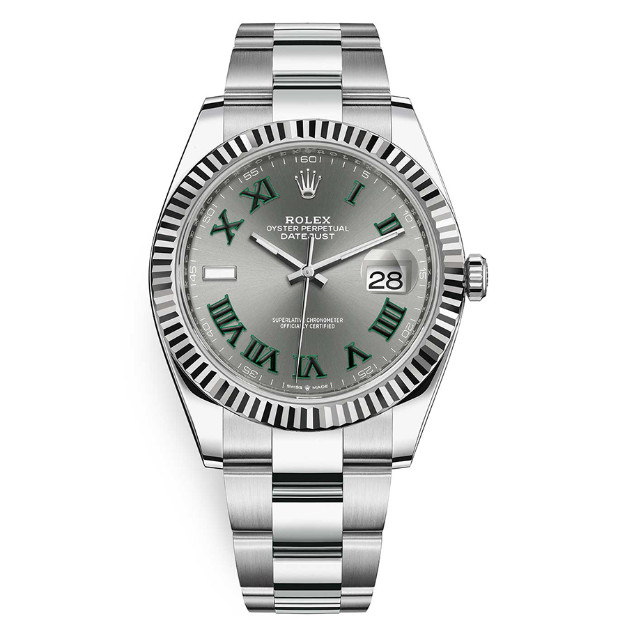 Rolex Datejust II Slate Roman Numeral Fluted Dial 41mm 126334