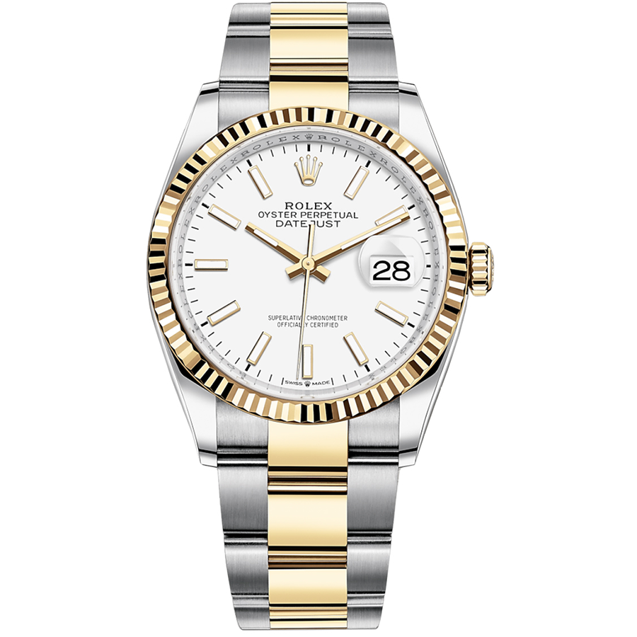 Rolex Datejust White Dial Fluted Bezel 36mm 126233