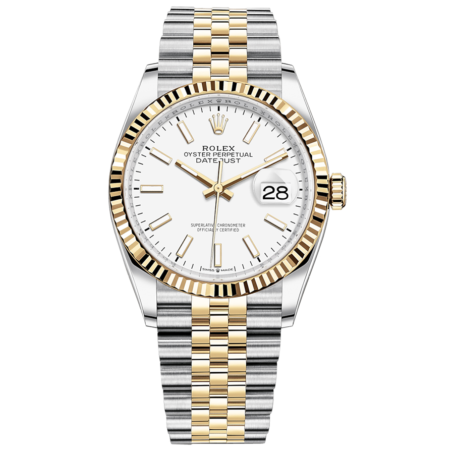 Rolex Datejust White Dial Fluted Bezel 36mm 126233