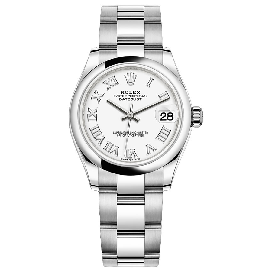 Rolex Datejust White Roman Numeral Dial Domed Bezel 31mm 278240