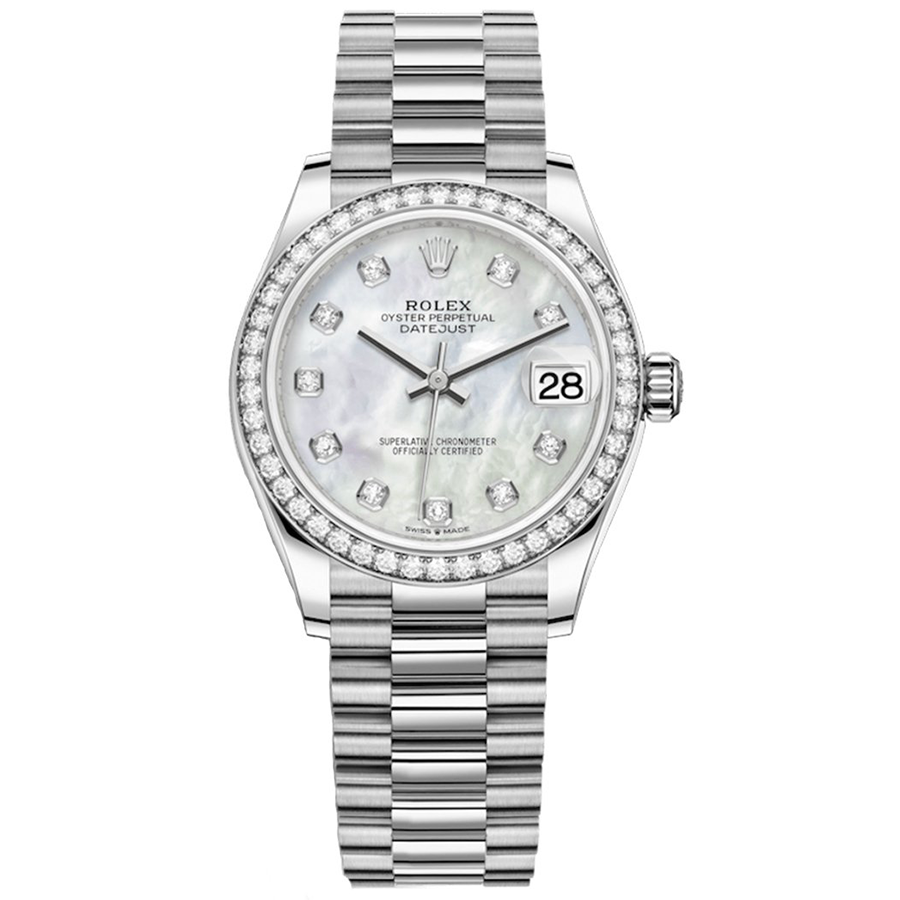 Rolex Datejust Mother Of Pearl Diamond Dial Diamond Bezel 31mm 278289RBR