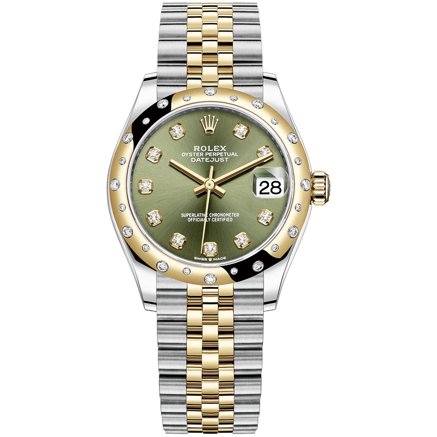 Rolex Datejust Olive Green Diamond Dial Diamond-Set Bezel 31mm 278343RBR