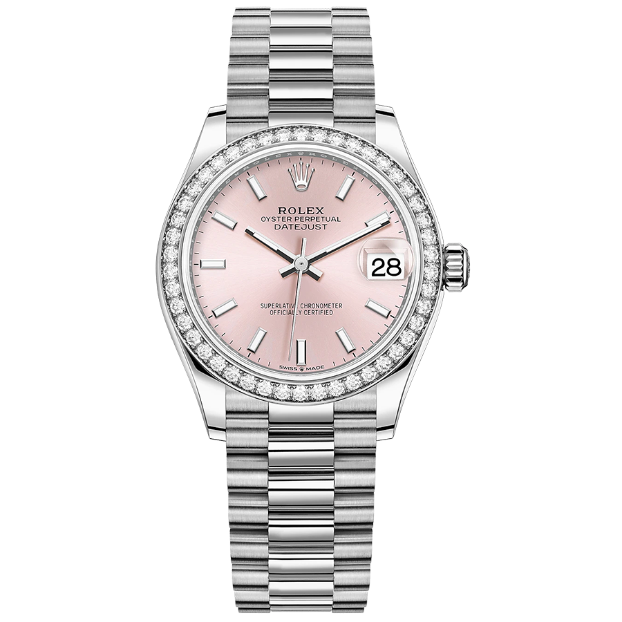 Rolex Datejust Pink Dial Diamond Bezel 31mm 278289RBR