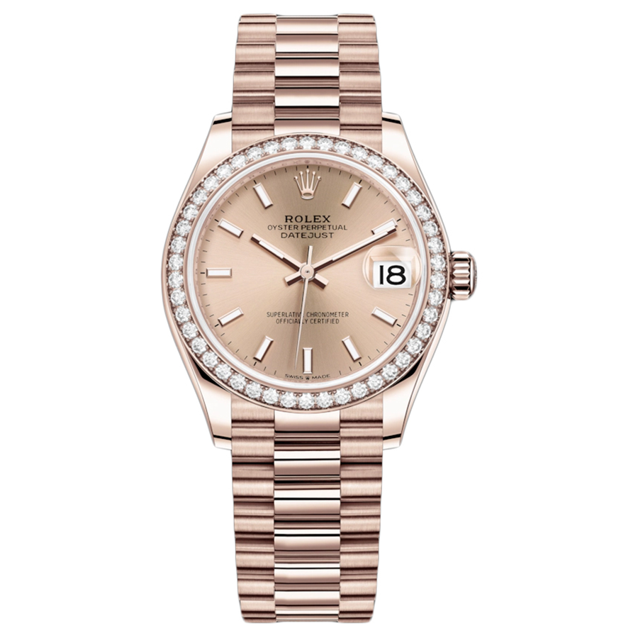 Rolex Datejust Rose Dial Diamond Bezel 31mm 278285RBR