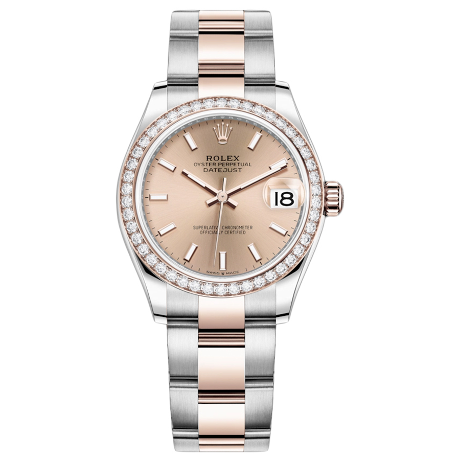 Rolex Datejust Rose Dial Diamond Bezel 31mm 278381RBR