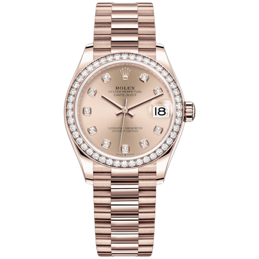 Rolex Datejust Rose Diamond Dial Diamond Bezel 31mm 278285RBR