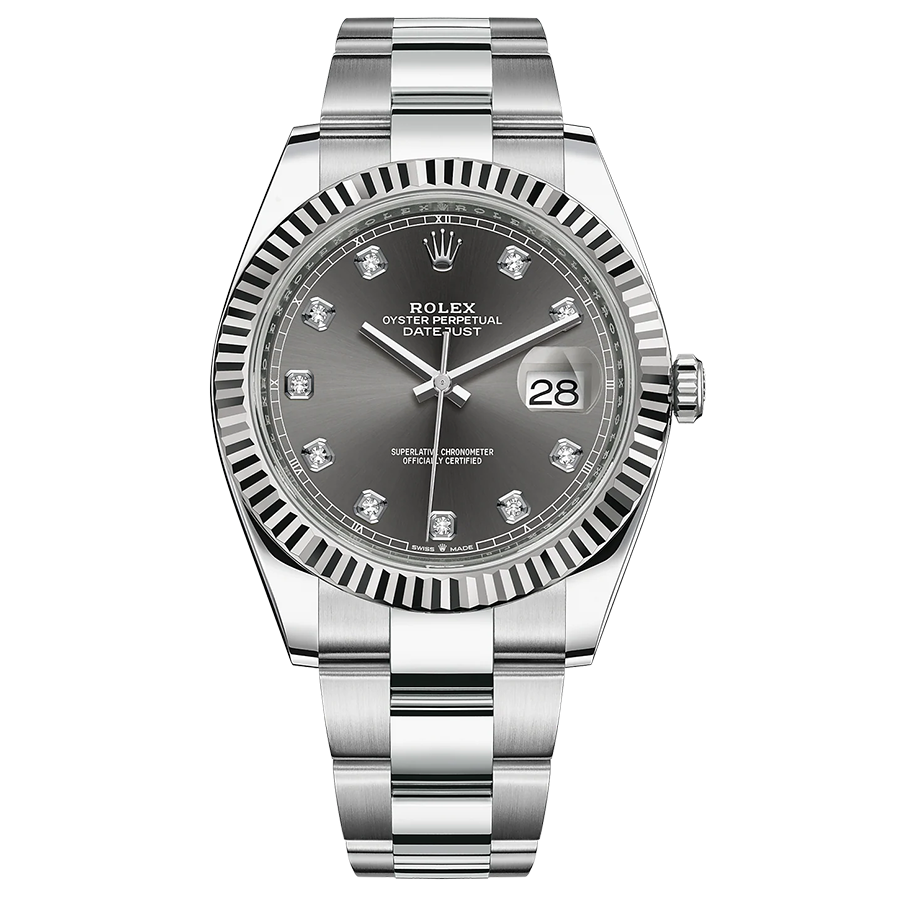 Rolex Datejust II Slate Diamond Fluted Dial 41mm 126334