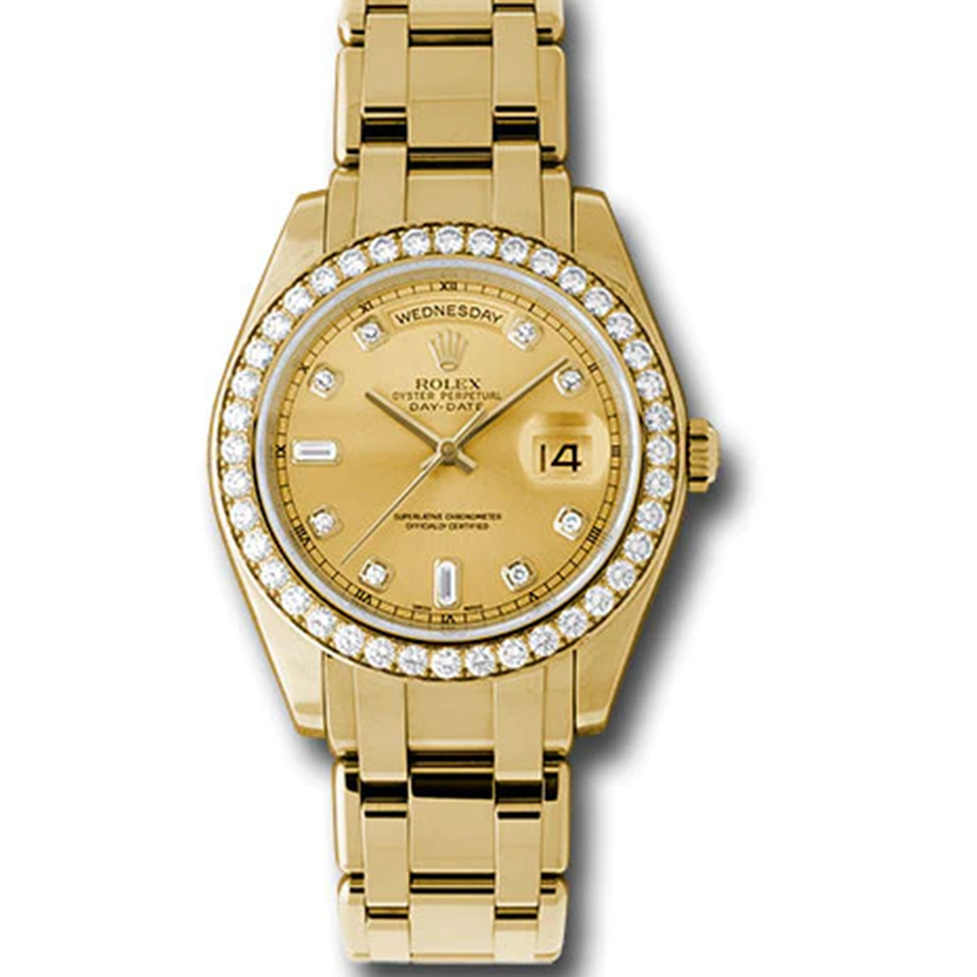 Rolex Day-Date Yellow Gold Masterpiece Champagne Diamond Dial Diamond Bezel 39mm 18948CHD