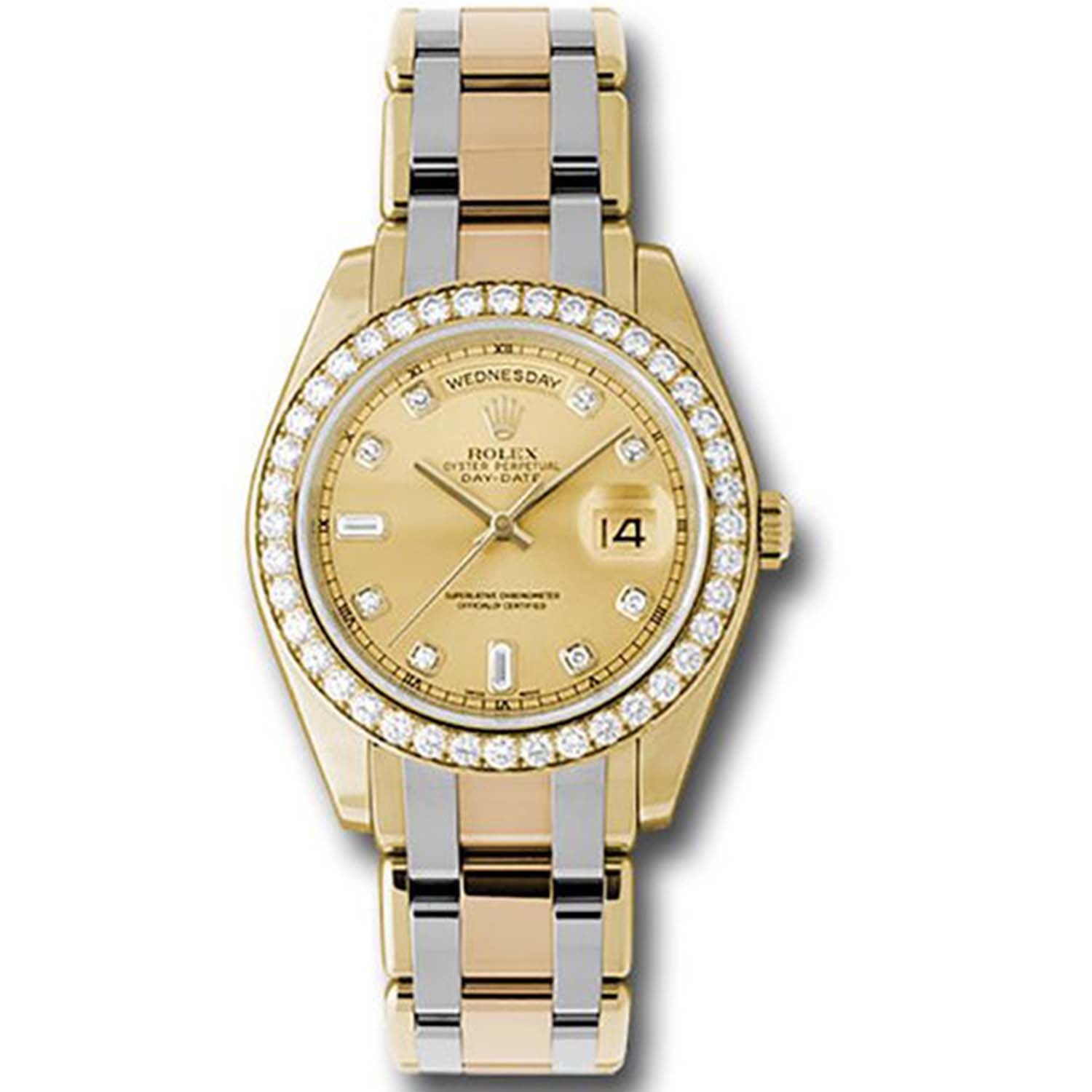 Rolex Day-Date Tridor Masterpiece Champagne Diamond Dial Diamond Bezel 39mm 18948TRICHD