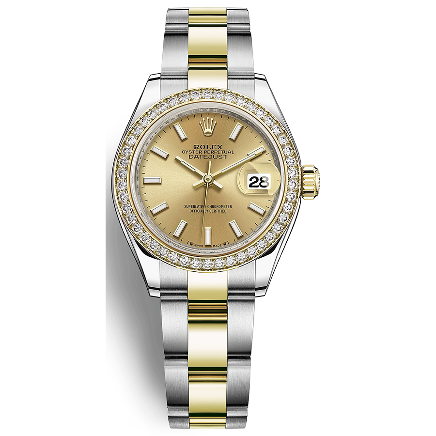 Rolex Lady-Datejust Champagne Dial Diamond Bezel 28mm 279383RBR