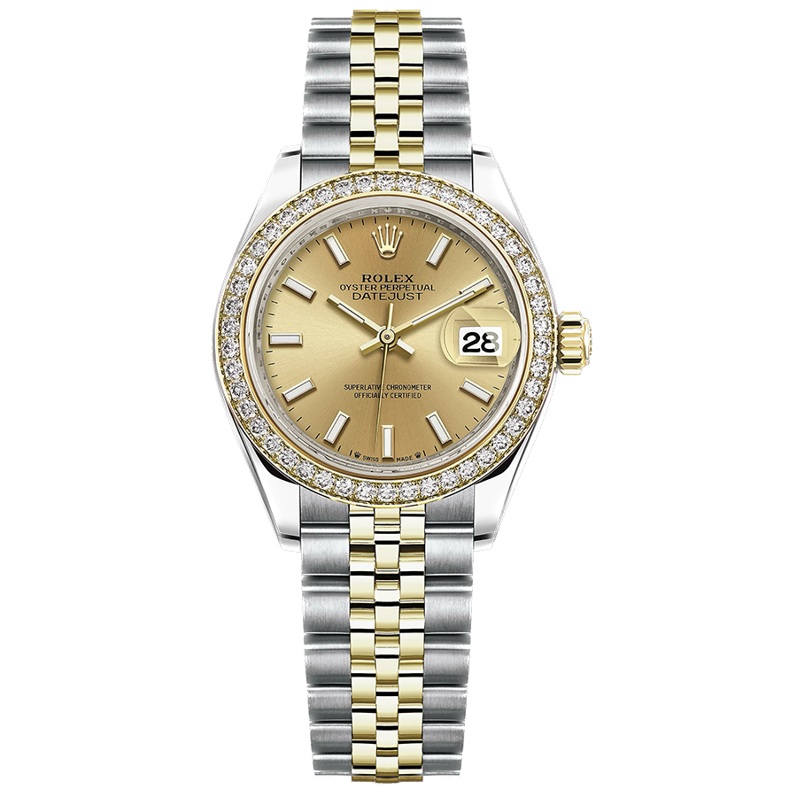 Rolex Lady-Datejust Champagne Dial Diamond Bezel 28mm 279383RBR