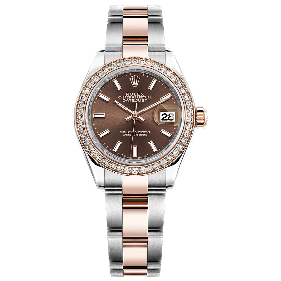 Rolex Lady-Datejust Chocolate Dial Diamond Bezel 28mm 279381RBR