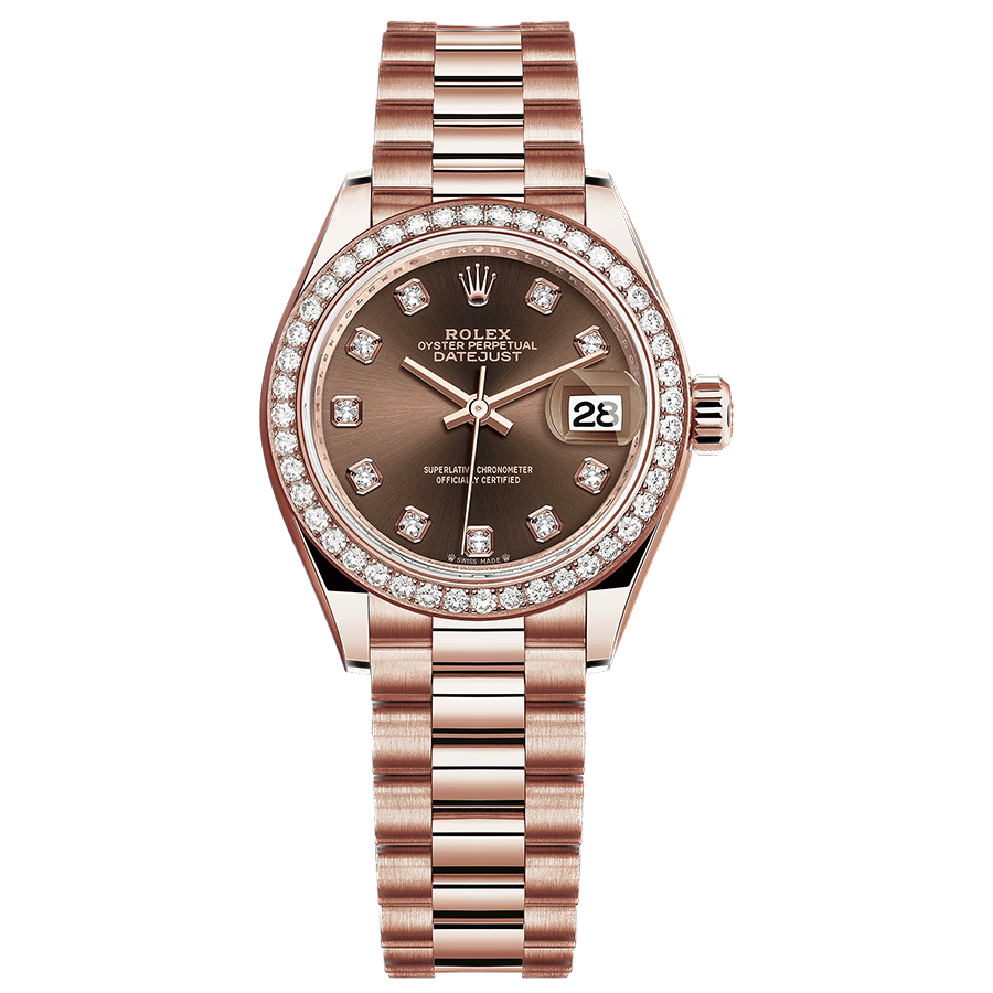 Rolex Lady-Datejust Chocolate Diamond Dial Diamond Bezel 28mm 279135RBR