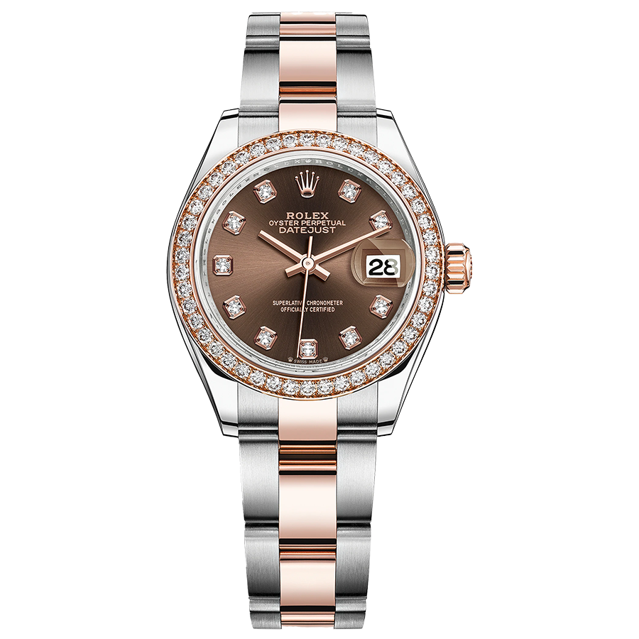 Rolex Lady-Datejust Chocolate Diamond Dial Diamond Bezel 28mm 279381RBR