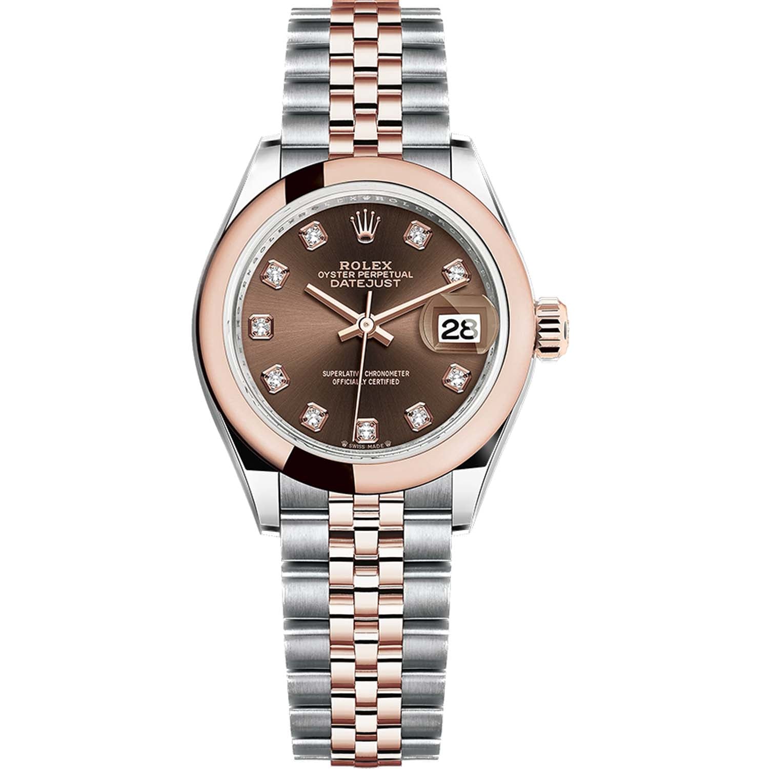 Rolex Lady-Datejust Chocolate Diamond Dial Diamond Bezel 28mm 279161