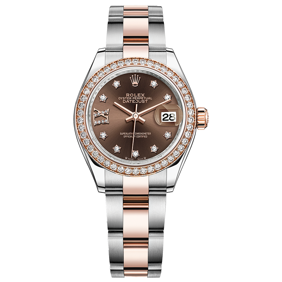 Rolex Lady-Datejust Chocolate Diamond Star Dial Diamond Bezel 28mm 279381RBR