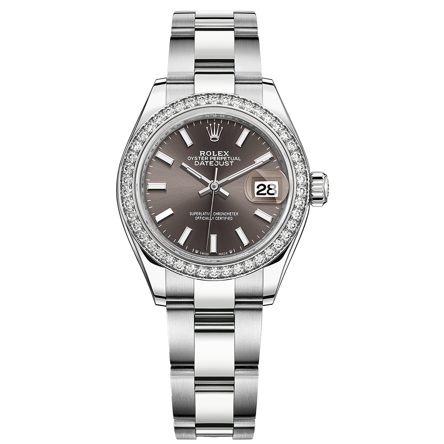 Rolex Lady-Datejust Dark Grey Dial Diamond Bezel 28mm 279384RBR