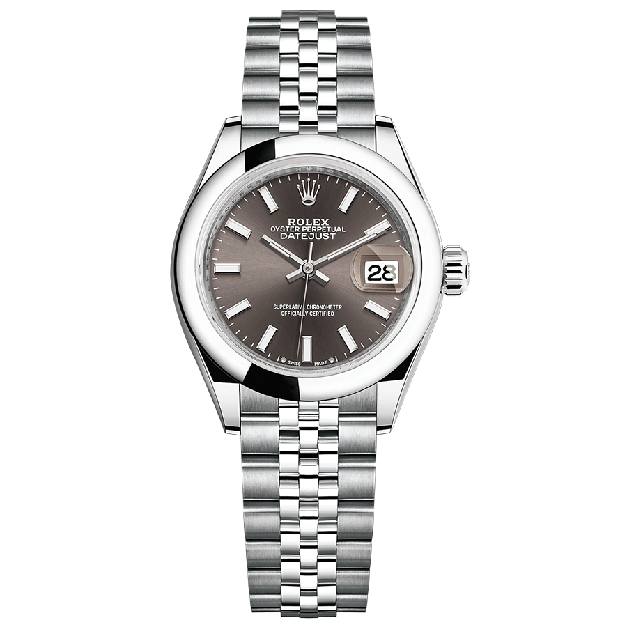 Rolex Lady-Datejust Dark Grey Dial Domed Bezel 28mm 279160