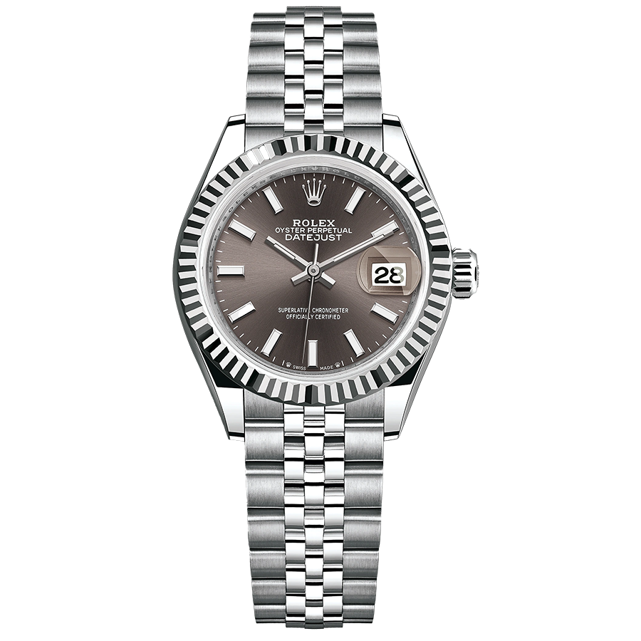 Rolex Lady-Datejust Dark Grey Dial Fluted Bezel 28mm 279174