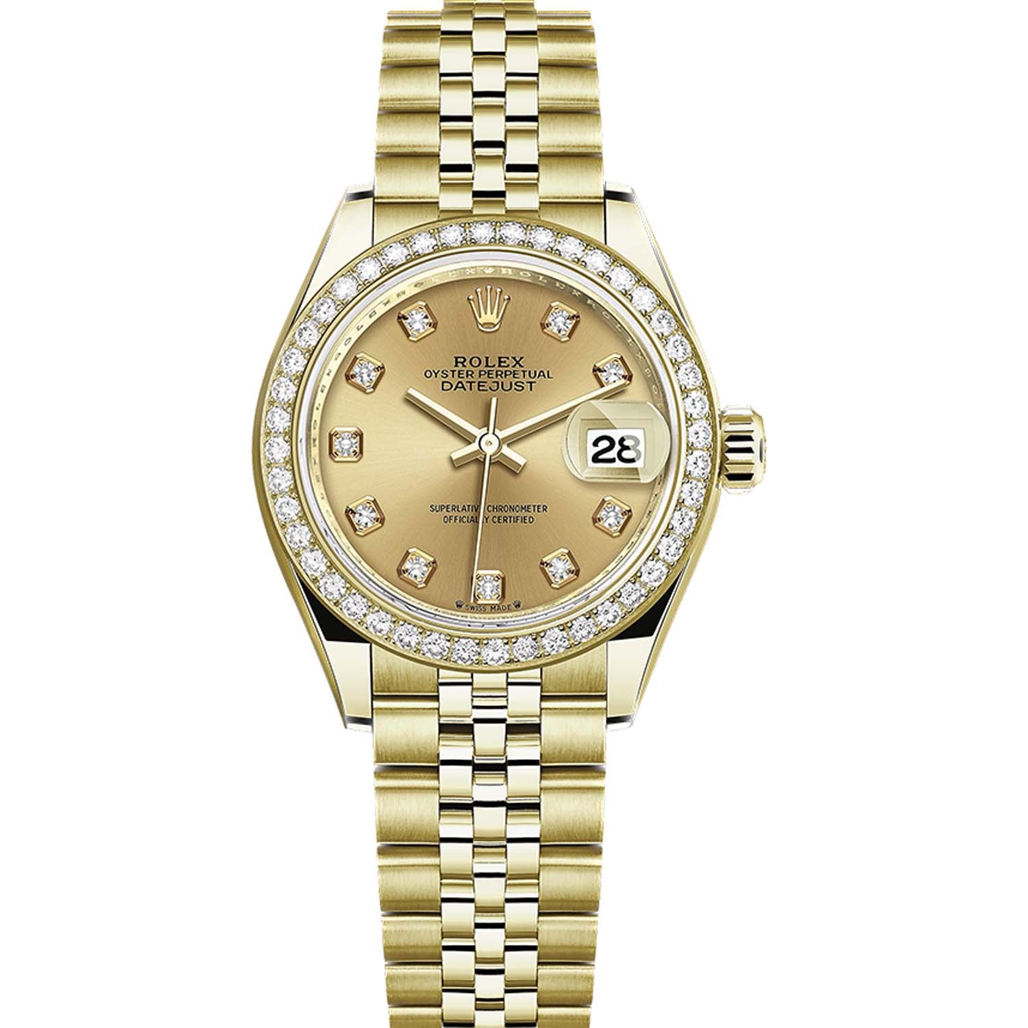 Rolex Lady-Datejust Champagne Diamond Dial Diamond Bezel 28mm 279138RBR