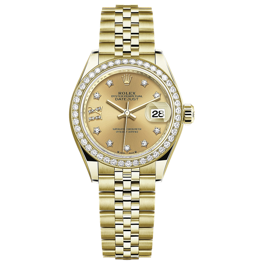 Rolex Lady-Datejust Champagne Diamond Star Dial Diamond Bezel 28mm 279138RBR