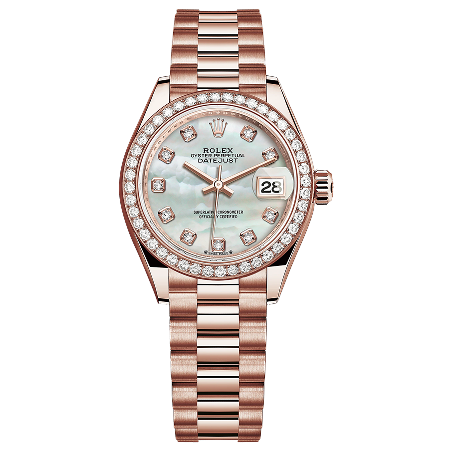 Rolex Lady-Datejust Mother Of Pearl Diamond Dial Diamond Bezel 28mm 279135RBR