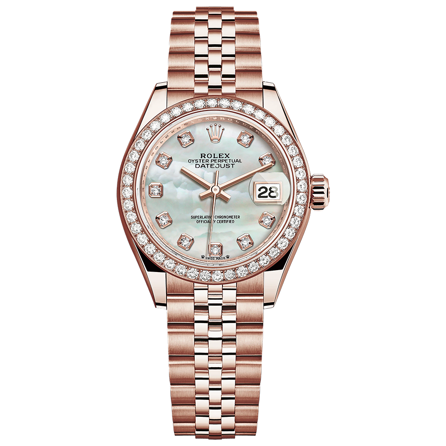 Rolex Lady-Datejust Mother Of Pearl Diamond Dial Diamond Bezel 28mm 279135RBR