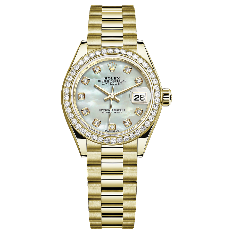 Rolex Lady-Datejust Mother Of Pearl Diamond Dial Diamond Bezel 28mm 279138RBR