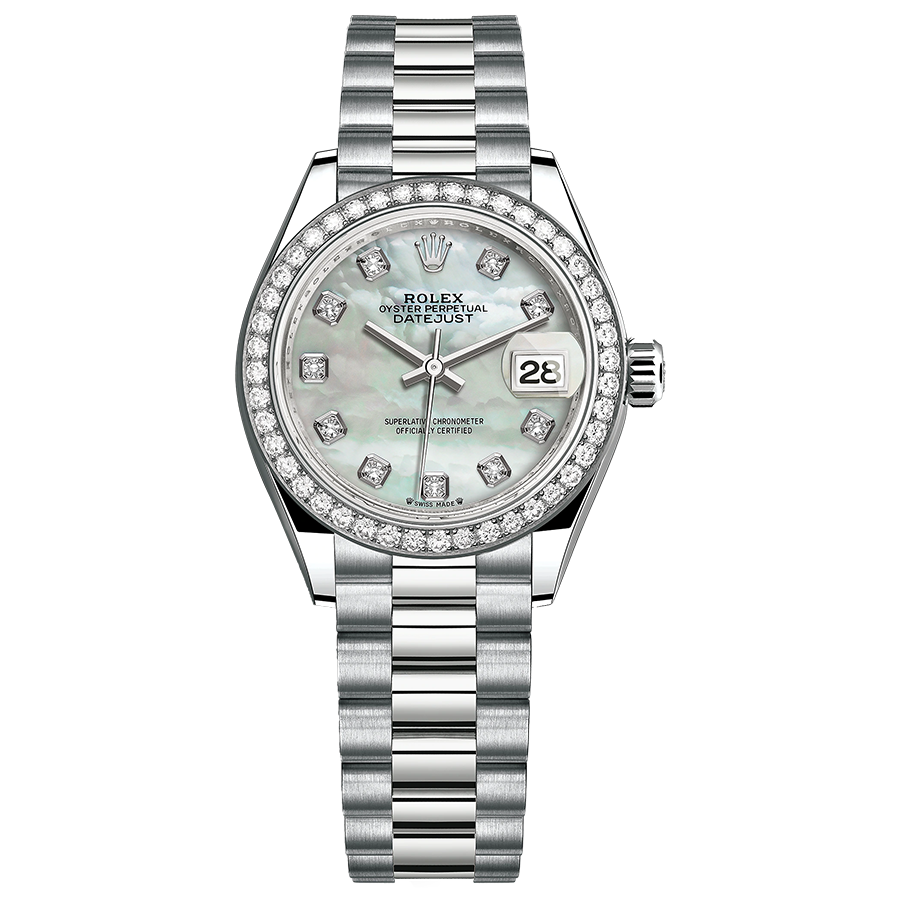 Rolex Lady-Datejust Mother Of Pearl Diamond Dial Diamond Bezel 28mm 279139RBR