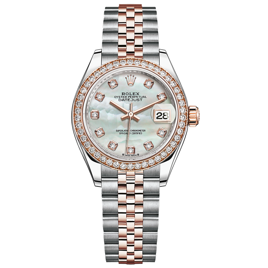 Rolex Lady-Datejust Mother Of Pearl Diamond Dial Diamond Bezel 28mm 279381RBR