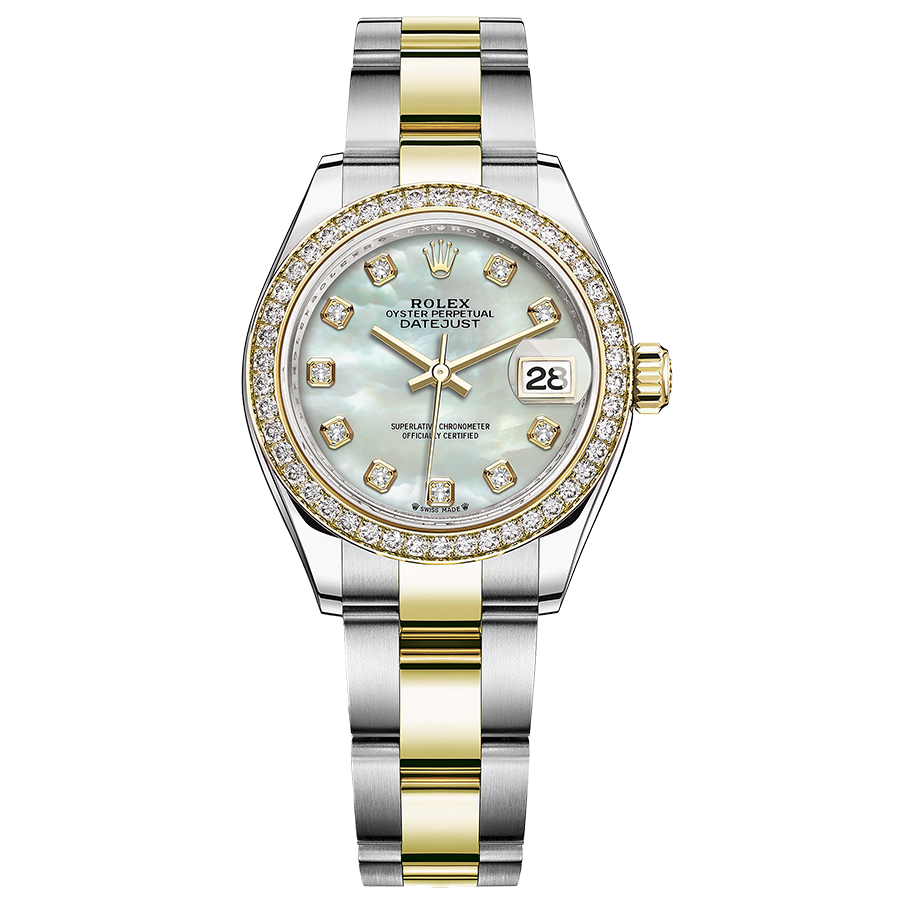 Rolex Lady-Datejust Mother Of Pearl Diamond Dial Diamond Bezel 28mm 279383RBR