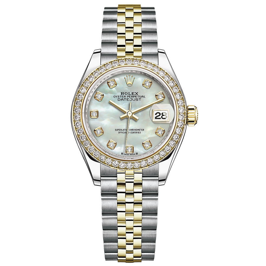 Rolex Lady-Datejust Mother Of Pearl Diamond Dial Diamond Bezel 28mm 279383RBR