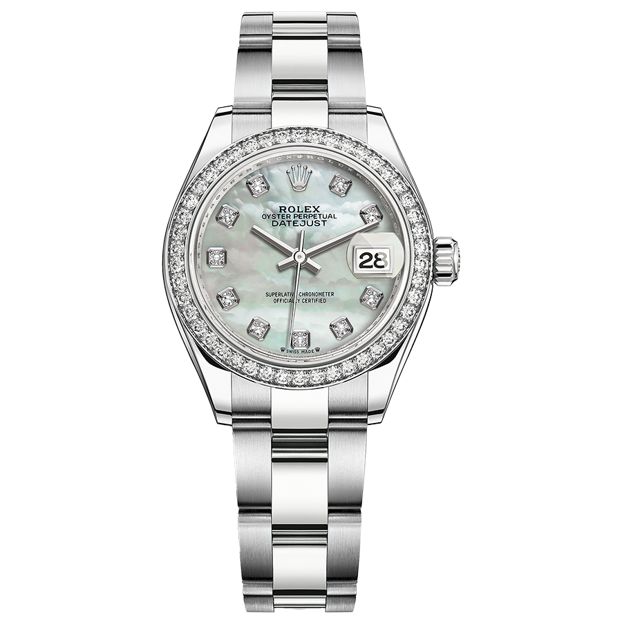 Rolex Lady-Datejust Mother Of Pearl Diamond Dial Diamond Bezel 28mm 279384RBR