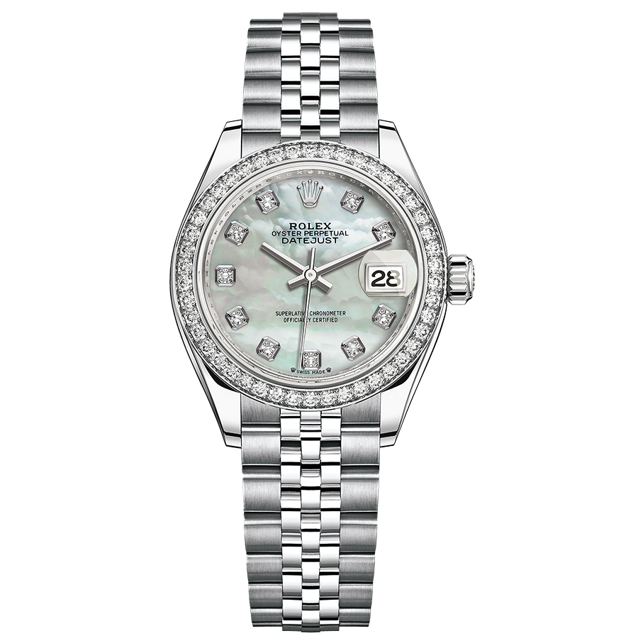 Rolex Lady-Datejust Mother Of Pearl Diamond Dial Diamond Bezel 28mm 279384RBR