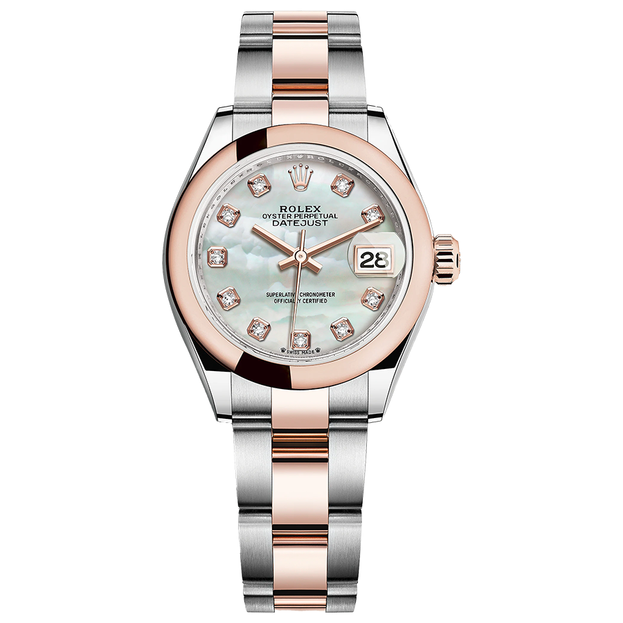 Rolex Lady-Datejust Mother Of Pearl Diamond Dial Domed Bezel 28mm 279161