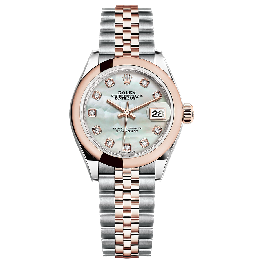 Rolex Lady-Datejust Mother Of Pearl Diamond Dial Domed Bezel 28mm 279161