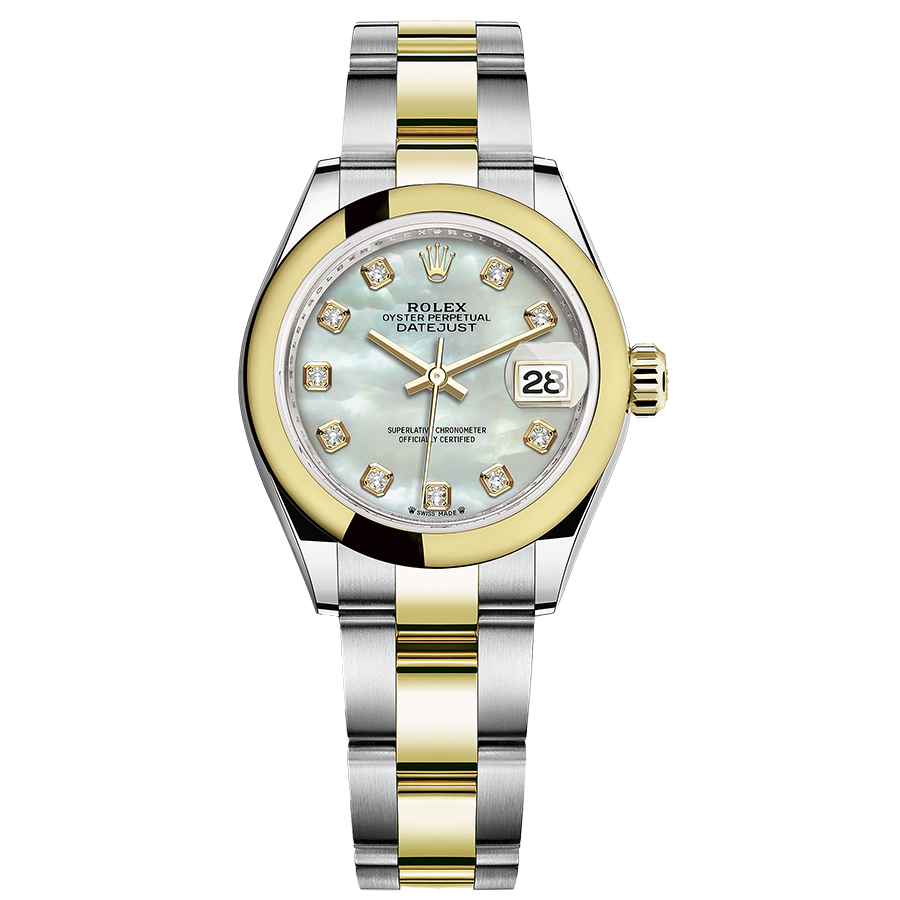 Rolex Lady-Datejust Mother Of Pearl Diamond Dial Domed Bezel 28mm 279163