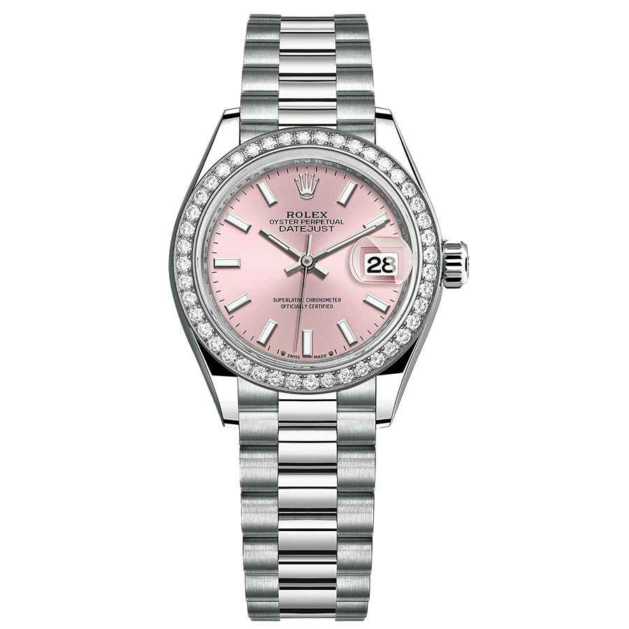 Rolex Lady-Datejust Pink Dial Diamond Bezel 28mm 279139RBR